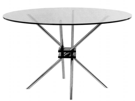 René Herbs Frame and Round Glass Top Table