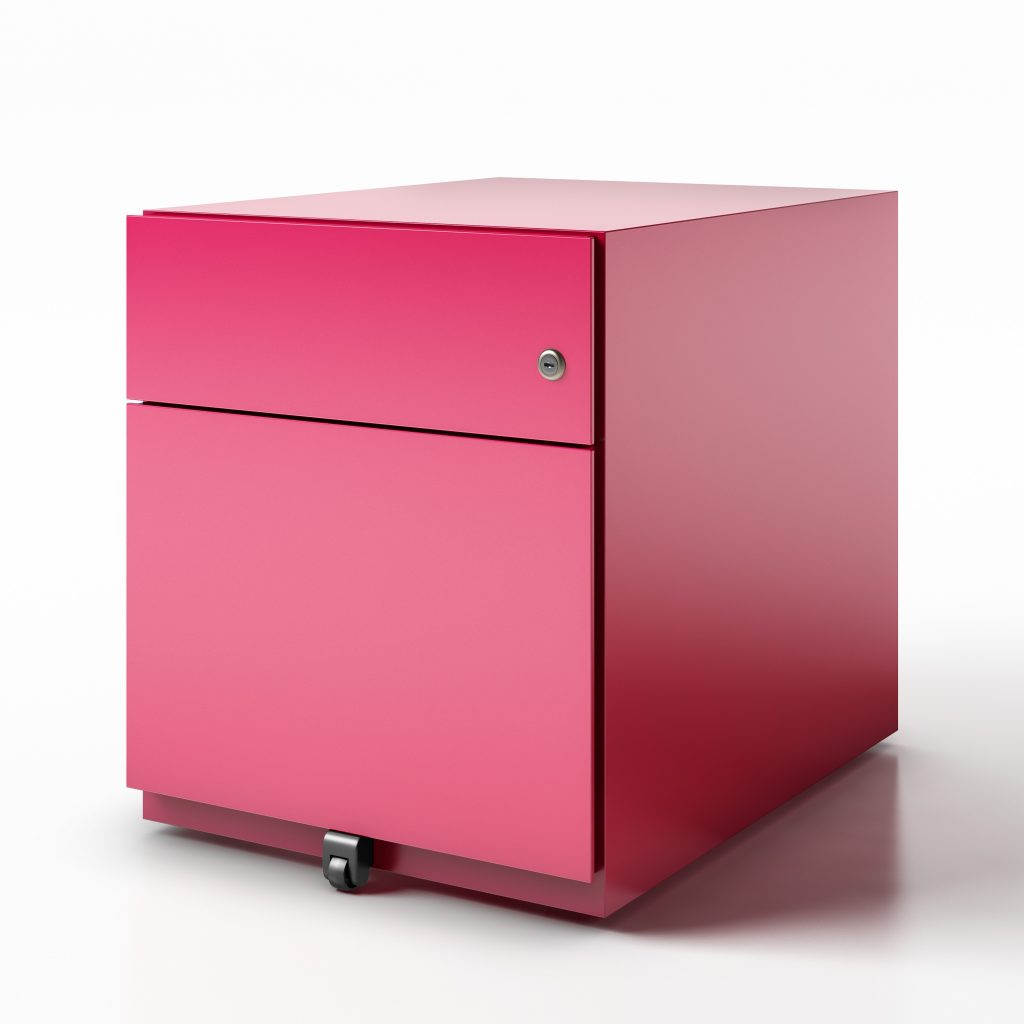 pedestal box file finish pink