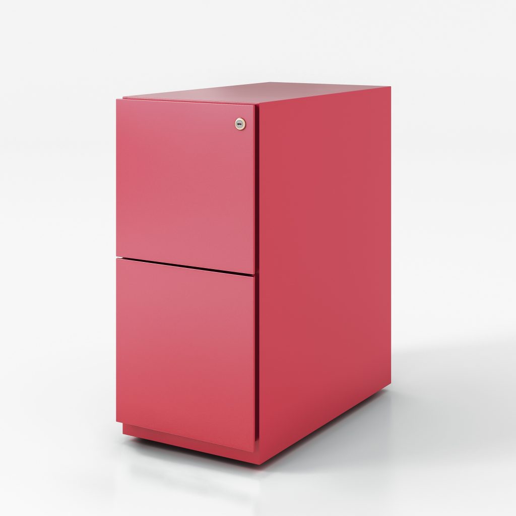 Narrow pedestal box file pink