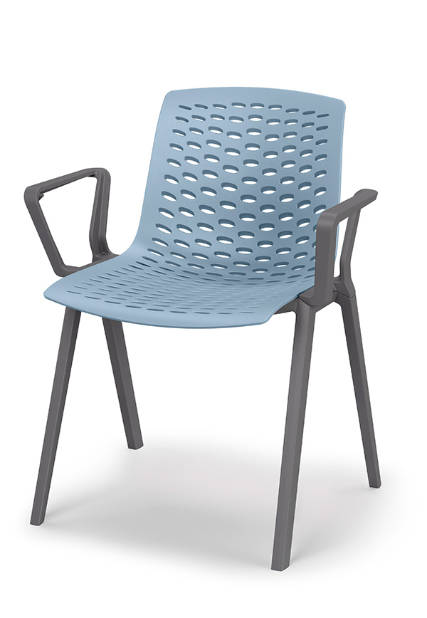 lux chair in blue image of front