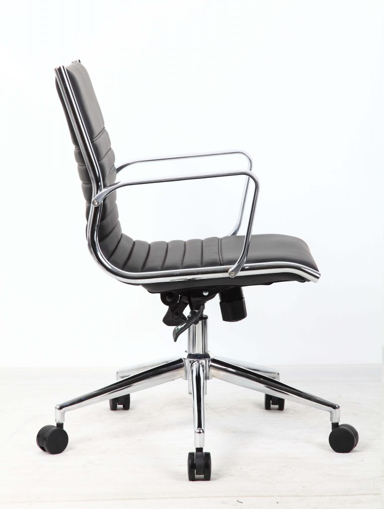 ritz medium back chair castor black