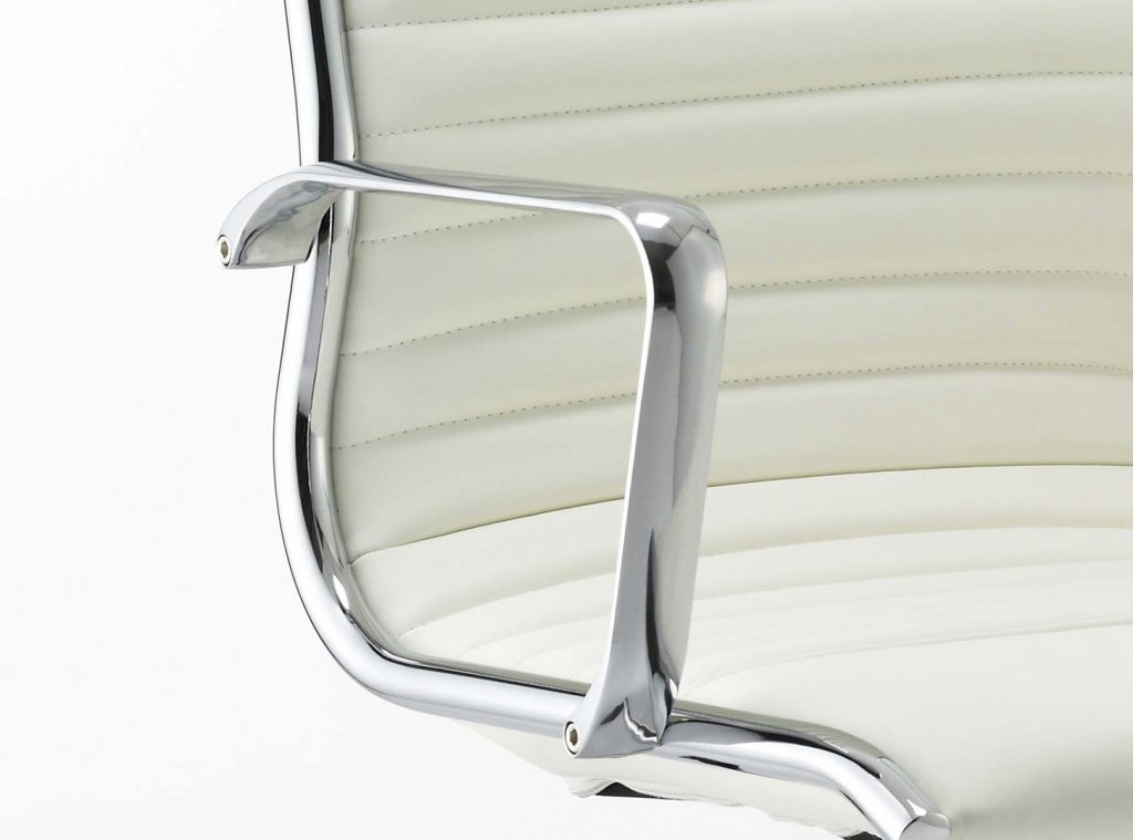 ritz medium back chair castor white