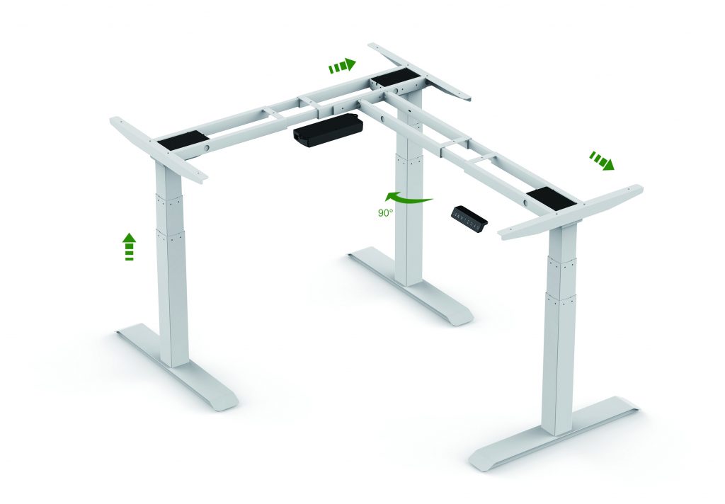 triple motor sit stand frame
