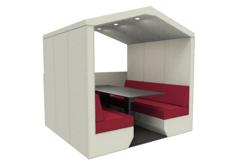 bea 6 seat den with half wall