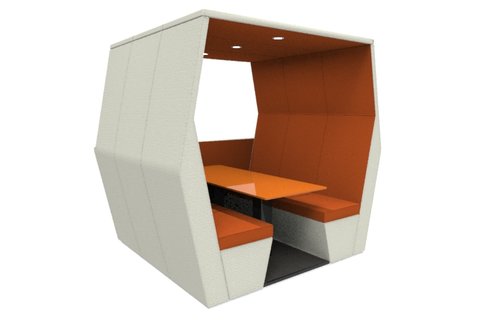 bill pod 6 seat den with half wall